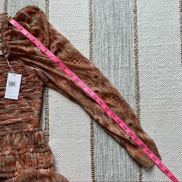 Ulla Johnson Rabia Horizon Brown Printed Silk Blend Maxi Gown Dress Women’s 2 - Picture 9 of 15